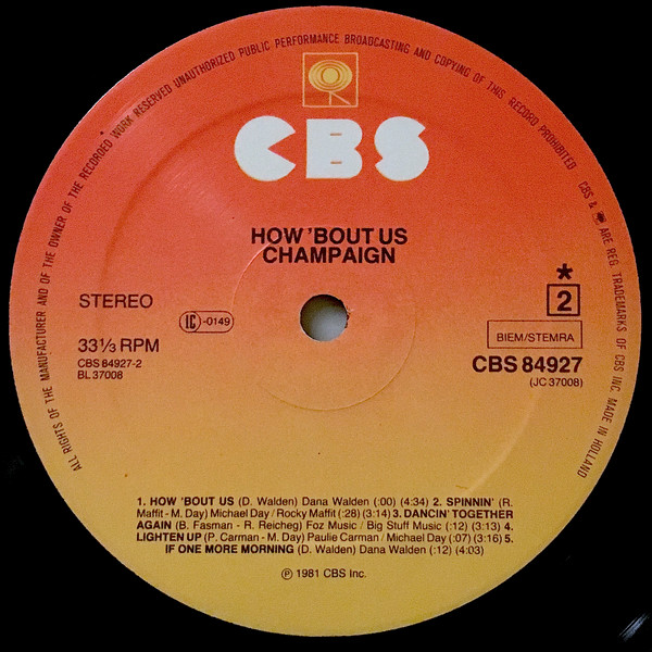 Champaign - How 'bout Us | CBS (CBS 84927) - 4