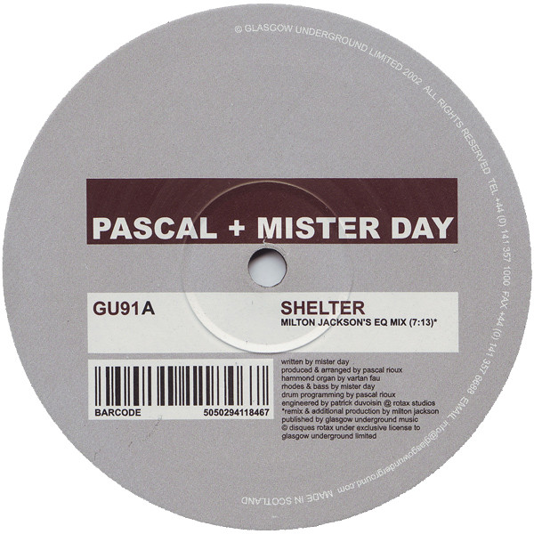Pascal + Mister Day - Shelter | Glasgow Underground (GU91) - main