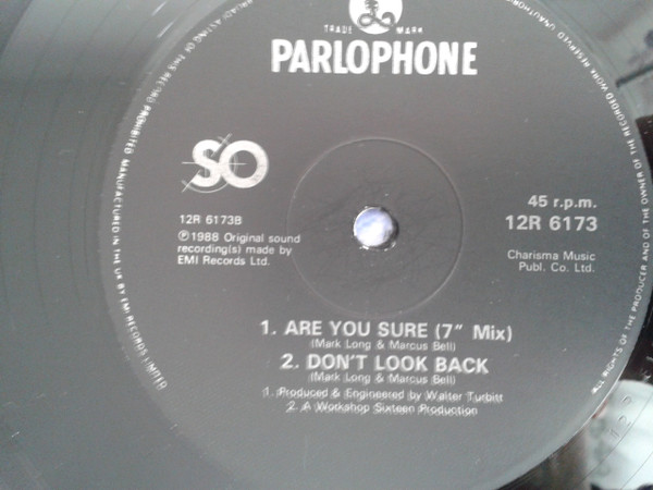 So - Are You Sure | Parlophone (12R 6173) - 5