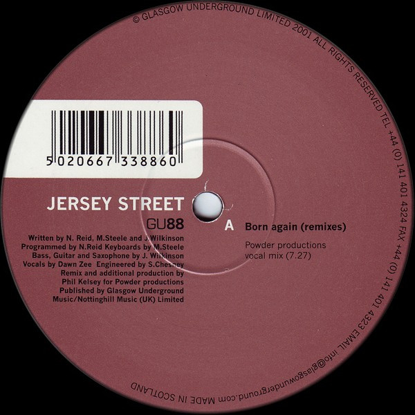 Jersey Street - Born Again (Remixes) | Glasgow Underground (GU88) - main