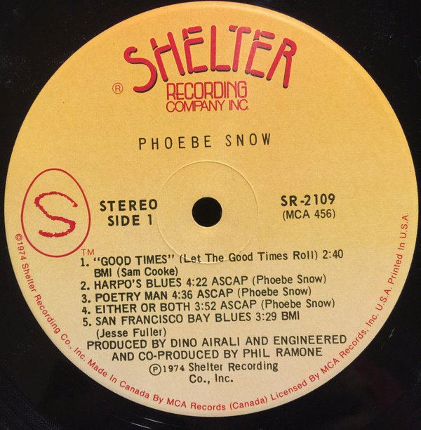 Phoebe Snow - Phoebe Snow | Shelter Recording Company Inc. (SR-2109) - 3 Phoebe Snow - Phoebe Snow | Shelter Recording Company Inc. (SR-2109) - 3
