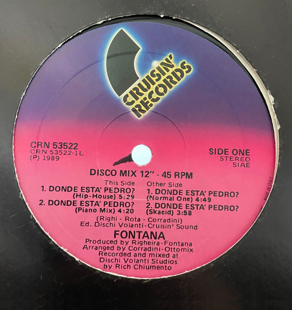 Fontana - Donde Està Pedro? | Cruisin' Records (CRN 53522)