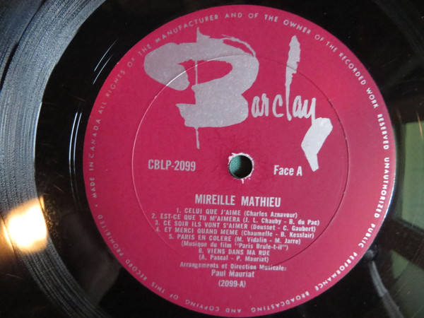 Mireille Mathieu - Mireille Mathieu | Barclay (CBLP 2099) - 3 Mireille Mathieu - Mireille Mathieu | Barclay (CBLP 2099) - 3