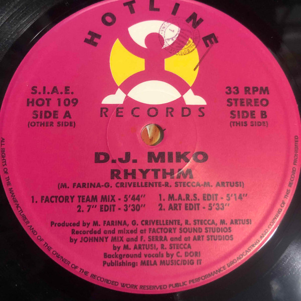 DJ Miko - Rhythm | Hotline Records (HOT 109) - 2 DJ Miko - Rhythm | Hotline Records (HOT 109) - 2