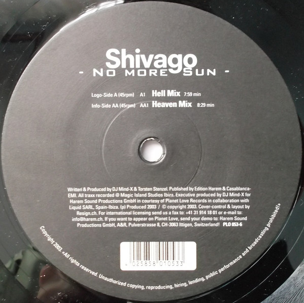 Shivago - No More Sun | Planet Love Records (PLO 053-6) - main