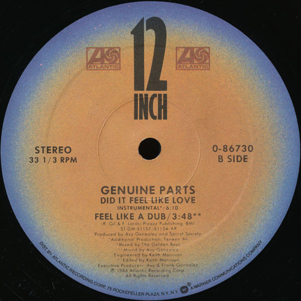 Genuine Parts - Did It Feel Like Love | Atlantic (0-86730) - 2