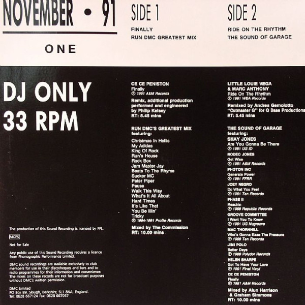 Various - November 91 - One | DMC (DMC 106/1) - 2