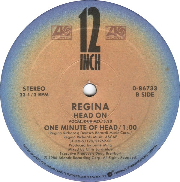 Regina - Head On | Atlantic (0-86733) - 2