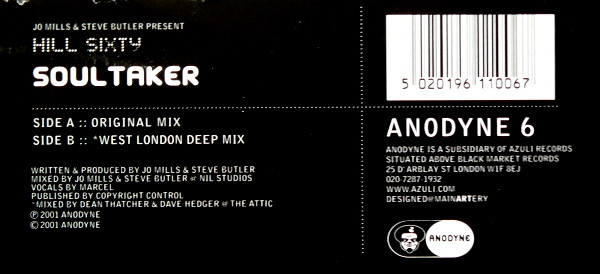 Jo Mills & Steve Butler Present Hill Sixty - Soultaker | Anodyne (ANODYNE 6) - 5