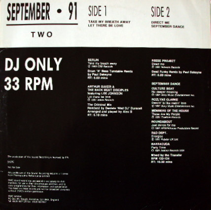 Various - September 91 - Two | DMC (DMC 104/2) - 2