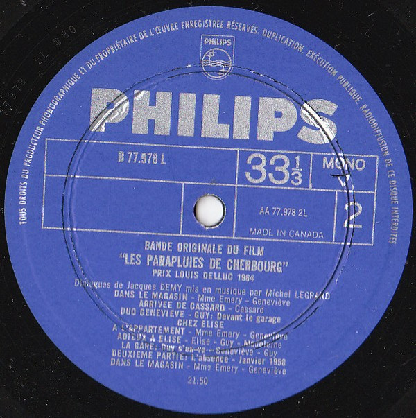 Michel Legrand - Les Parapluies De Cherbourg | Philips (B 2 L 0054) - 6 Michel Legrand - Les Parapluies De Cherbourg | Philips (B 2 L 0054) - 6
