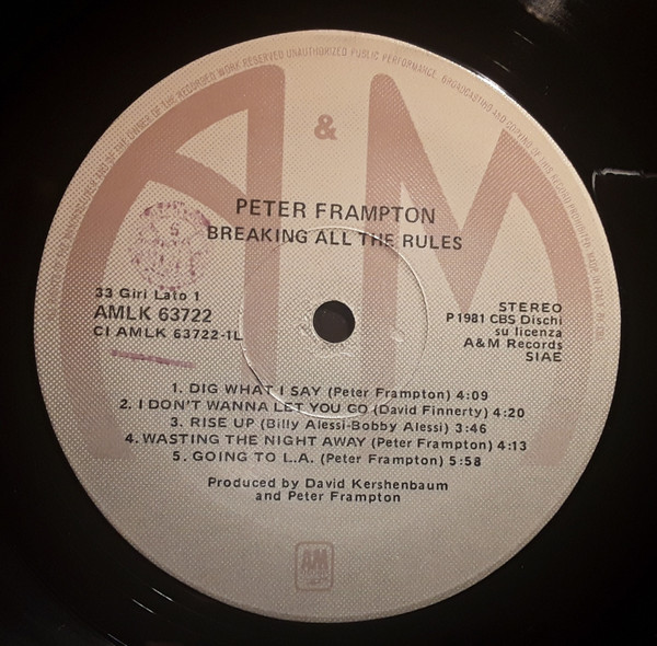 Frampton - Breaking All The Rules | A&M Records (AMLK 63722) - 3 Frampton - Breaking All The Rules | A&M Records (AMLK 63722) - 3