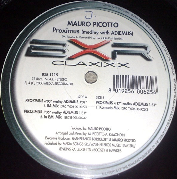 Mauro Picotto - Proximus (Medley With Adiemus) | BXR (BXR 1115) - main