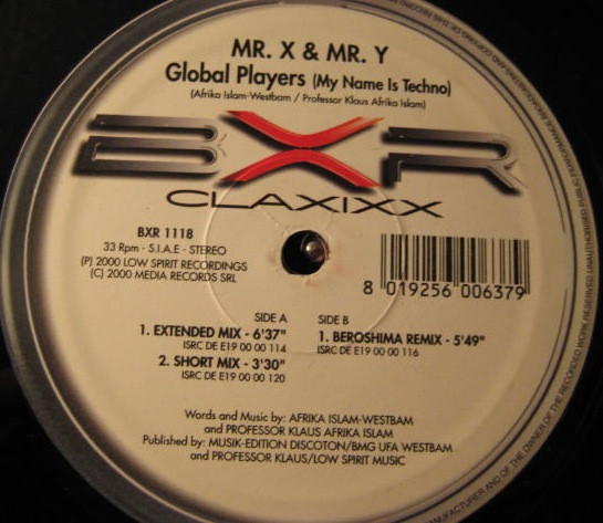 Mr. X & Mr. Y - Global Players (My Name Is Techno) | BXR (BXR 1118) - main