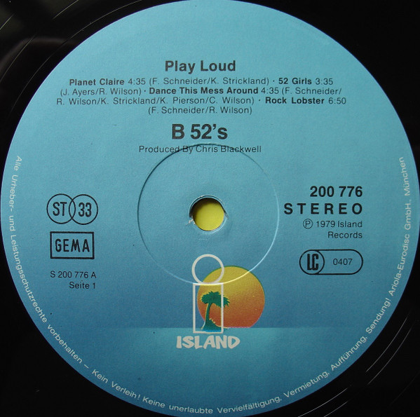 The B-52's - Play Loud | Island Records (200 776) - 3