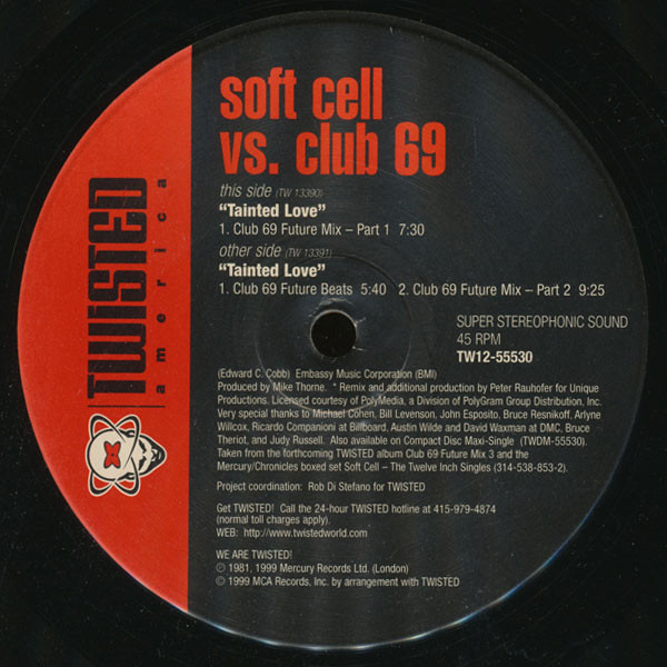 Soft Cell  &  Club 69 - Tainted Love | Twisted America Records (TW12-55530) - 2