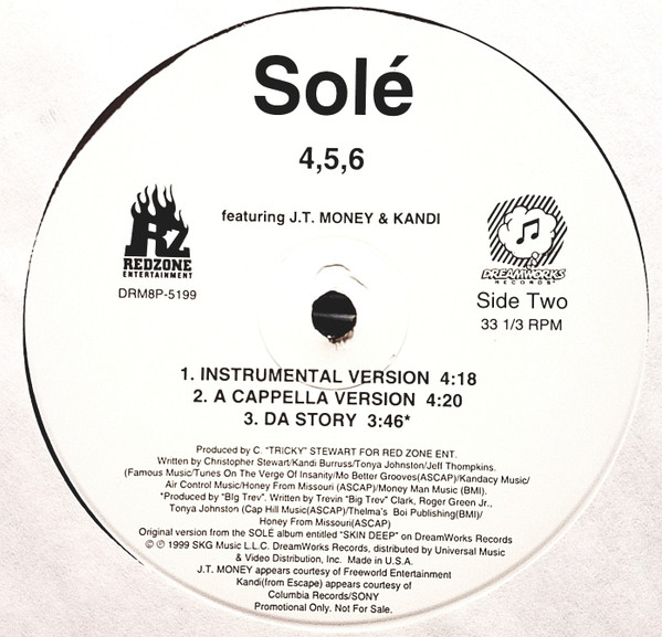 Solé Featuring J.T. Money & Kandi From Xscape - 4, 5, 6 | DreamWorks Records (DRM8P-5199) - 2 Solé Featuring J.T. Money & Kandi From Xscape - 4, 5, 6 | DreamWorks Records (DRM8P-5199) - 2