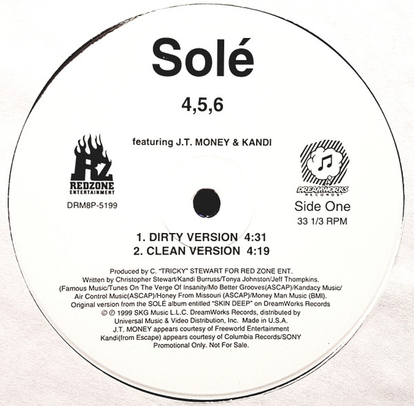 Solé Featuring J.T. Money & Kandi From Xscape - 4, 5, 6 | DreamWorks Records (DRM8P-5199) - main Solé Featuring J.T. Money & Kandi From Xscape - 4, 5, 6 | DreamWorks Records (DRM8P-5199) - main