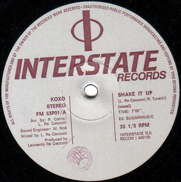 Koxo - Shake It Up | Interstate Records (FM 53P01) - 3