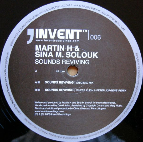 Martin H & Sina M. Solouk - Sounds Reviving | Invent Recordings (INVENT 006) - main Martin H & Sina M. Solouk - Sounds Reviving | Invent Recordings (INVENT 006) - main