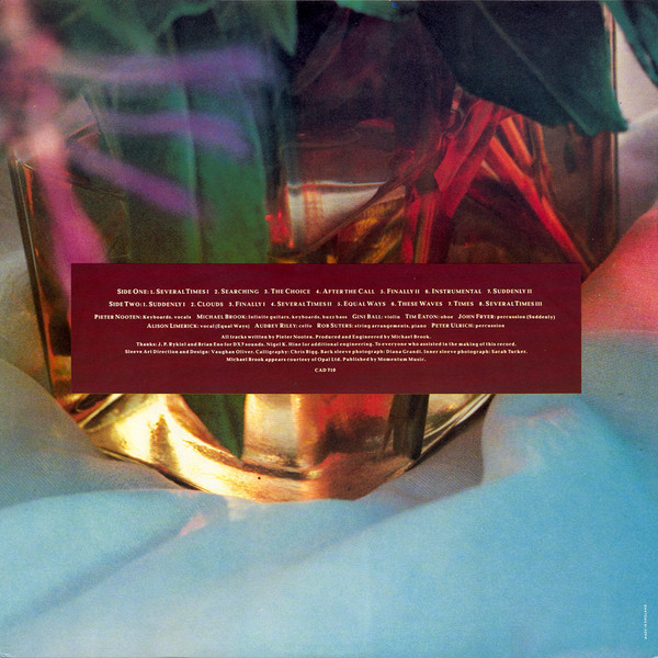 Pieter Nooten • Michael Brook - Sleeps With The Fishes | 4AD (CAD 710) - 5