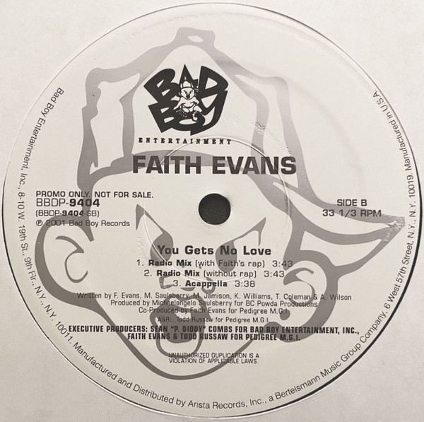 Faith Evans - You Gets No Love | Bad Boy Entertainment (BBDP-9404) - 2 Faith Evans - You Gets No Love | Bad Boy Entertainment (BBDP-9404) - 2