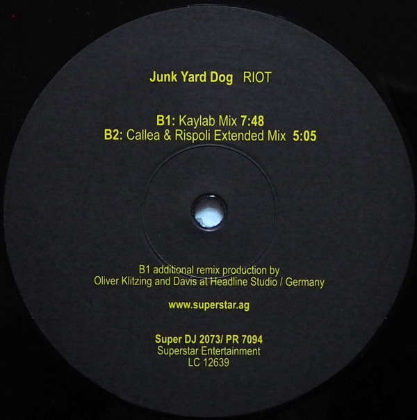 Junk Yard Dog - Riot | Superstar Recordings (SUPER DJ 2073) - 2