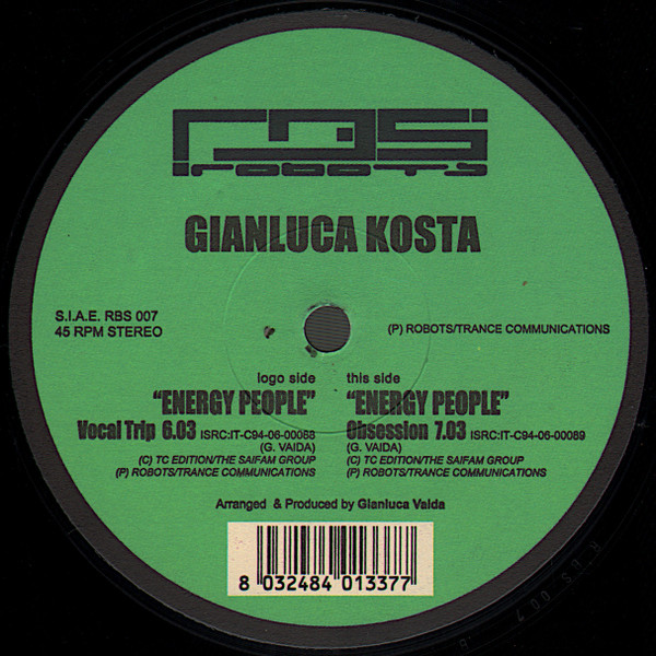 Gianluca Kosta - Energy People | Robots Records (RBS 007) - main Gianluca Kosta - Energy People | Robots Records (RBS 007) - main