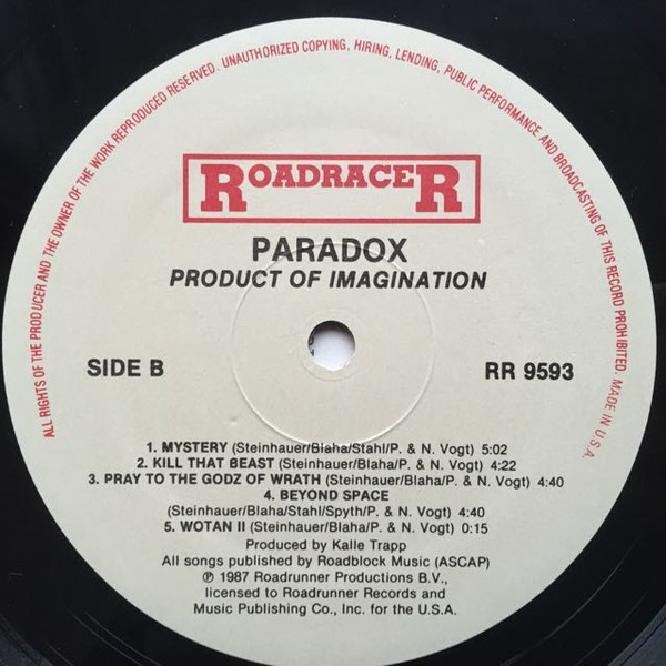 Paradox - Product Of Imagination | Roadracer Records (RR 9593) - 4 Paradox - Product Of Imagination | Roadracer Records (RR 9593) - 4