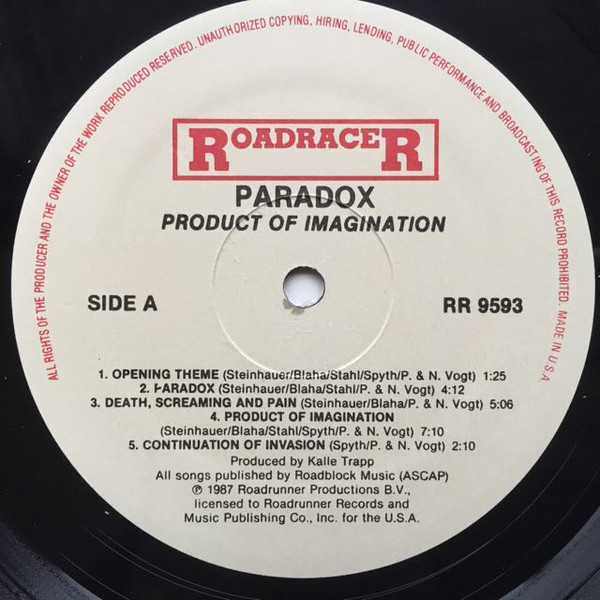 Paradox - Product Of Imagination | Roadracer Records (RR 9593) - 3 Paradox - Product Of Imagination | Roadracer Records (RR 9593) - 3