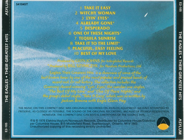 Eagles - Their Greatest Hits 1971-1975 | Asylum Records (E2-105) - 2 Eagles - Their Greatest Hits 1971-1975 | Asylum Records (E2-105) - 2