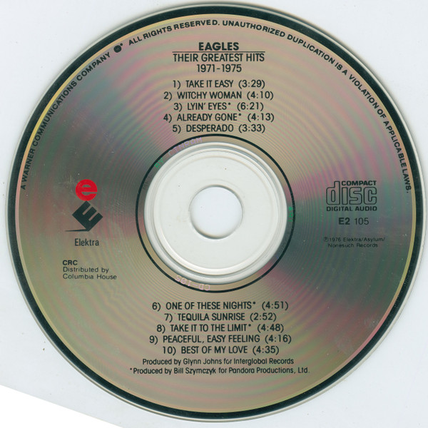 Eagles - Their Greatest Hits 1971-1975 | Asylum Records (E2-105) - 3 Eagles - Their Greatest Hits 1971-1975 | Asylum Records (E2-105) - 3