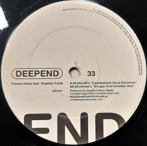Prezent Haze & Stephen Frank - AfroSmack's | DeepEnd Records (DEV 0007) - main Prezent Haze & Stephen Frank - AfroSmack's | DeepEnd Records (DEV 0007) - main