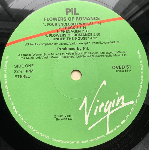 Public Image Limited - The Flowers Of Romance | Virgin (OVED 51) - 3 Public Image Limited - The Flowers Of Romance | Virgin (OVED 51) - 3