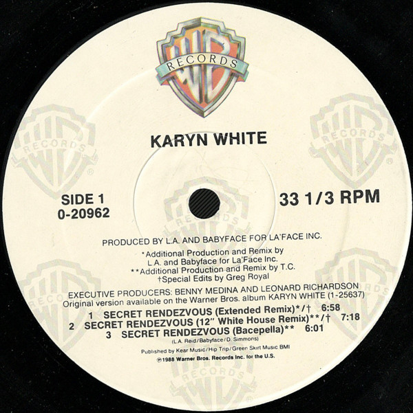 Karyn White - Secret Rendezvous | Warner Bros. Records (0-20962)