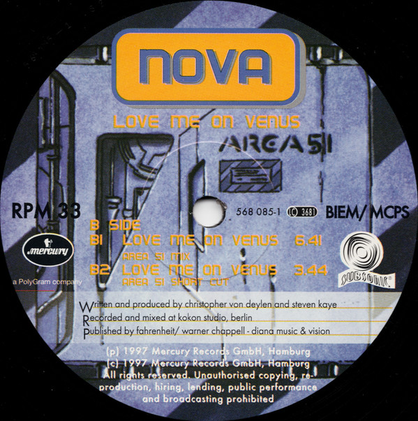 Nova - Love Me On Venus | Mercury (568 085-1) - 5 Nova - Love Me On Venus | Mercury (568 085-1) - 5
