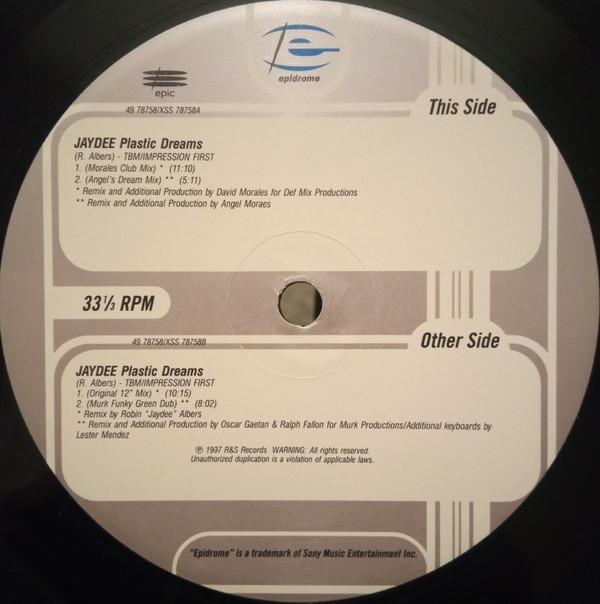 Jaydee - Plastic Dreams (Revisited) | Epidrome (49 78758) - 3 Jaydee - Plastic Dreams (Revisited) | Epidrome (49 78758) - 3