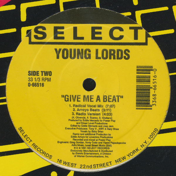 Young Lords - Give Me A Beat | Select Records (0-66516) - 2 Young Lords - Give Me A Beat | Select Records (0-66516) - 2