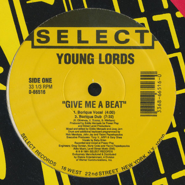 Young Lords - Give Me A Beat | Select Records (0-66516) - main Young Lords - Give Me A Beat | Select Records (0-66516) - main