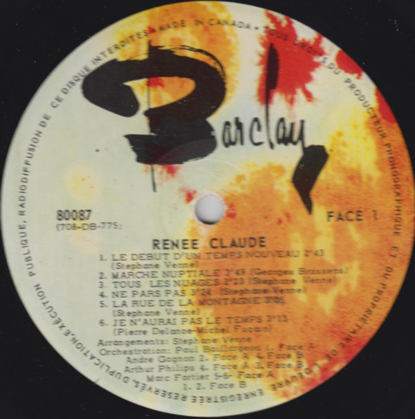 Renée Claude - Le Début D'un Temps Nouveau | Barclay (80087) - 3 Renée Claude - Le Début D'un Temps Nouveau | Barclay (80087) - 3