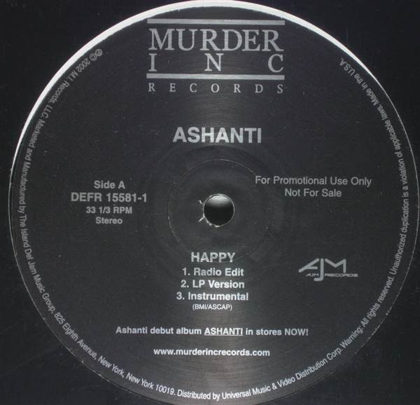 Ashanti - Happy | Murder Inc Records (DEFR 15581-1)
