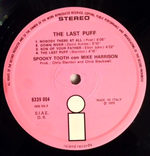 Spooky Tooth Featuring Mike Harrison - The Last Puff | Island Records (6339 004) - 3