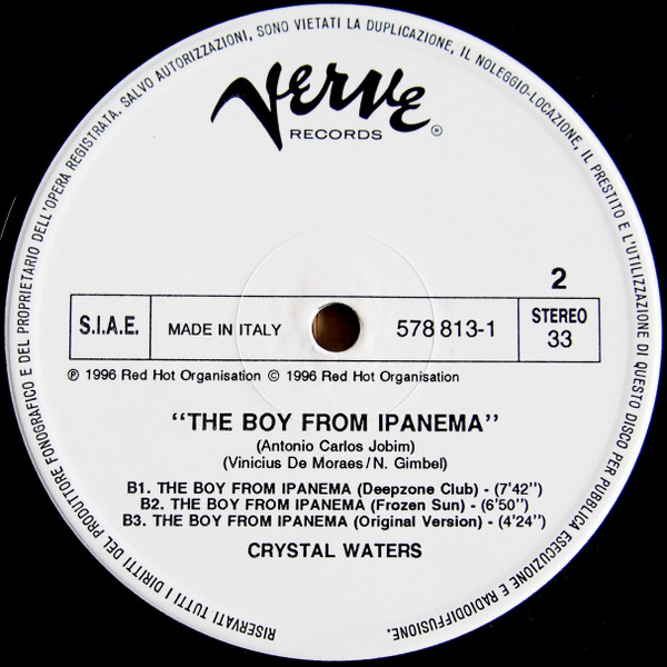 Crystal Waters - The Boy From Ipanema | Verve Records (578 813-1) - 2