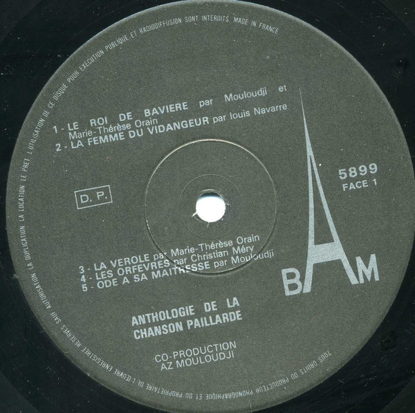 Various - Anthologie De La Chanson Paillarde Volume 1 | BAM (5899) - 4