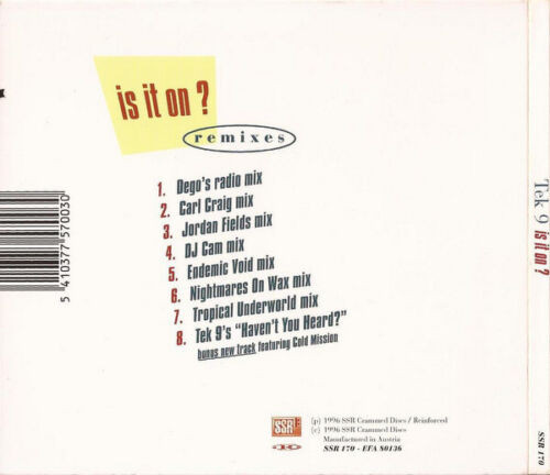 Tek 9 - Is It On? (Remixes) | SSR (SSR 170) - 2