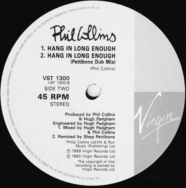 Phil Collins - Hang In Long Enough | Virgin (VST 1300) - 5