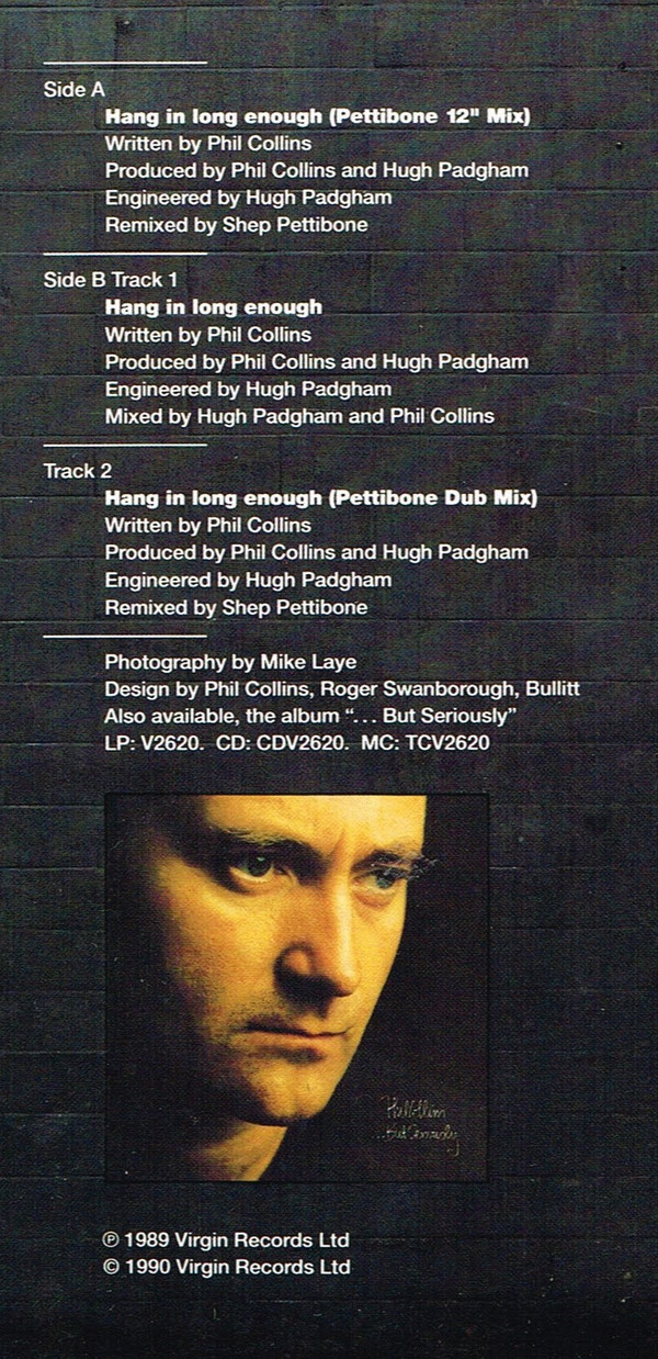 Phil Collins - Hang In Long Enough | Virgin (VST 1300) - 3