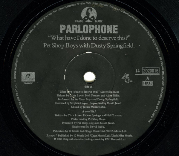 Pet Shop Boys With Dusty Springfield - What Have I Done To Deserve This? | Parlophone (14 2020016) - 5