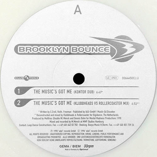 Brooklyn Bounce - The Music's Got Me | Club Tools (0064450CLU) - 3 Brooklyn Bounce - The Music's Got Me | Club Tools (0064450CLU) - 3