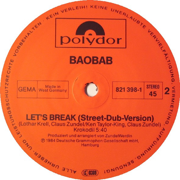 Baobab - Let's Break | Polydor (821 398-1) - 3
